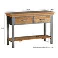 Metropolis Console Table - 2 Drawer - Industrial - Solid Wood and Metal