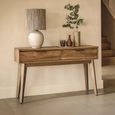 Sorrento Console Table - 2 Drawer - Chevron - Elm Wood