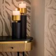 Ironville Brass Ribbed 2 Drawer Curved Console Table