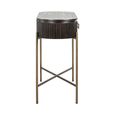Luxor Brushed Brass Ribbed 1 Drawer Curved Console Table