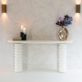 Bloomstone White Lime Plaster Curved Console Table