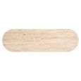 Hampton Travertine Beige Top Console Table with Black Fluted Base