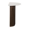 Mayfield White Marble Top Half Moon Console Table - Dark Wood Fluted Base