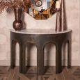 Sanchis Console Table - Half Moon - Antique Brass - Marble and Aluminium