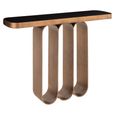 Locarno Console Table - Oval - Black and Brushed Gold - Ceramic and Metal