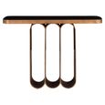 Locarno Console Table - Oval - Black and Brushed Gold - Ceramic and Metal