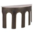Sanchis Console Table - Half Moon - Antique Brass - Marble and Aluminium
