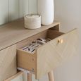 Herringford Oak Console Table - 2 Drawer - Chevron
