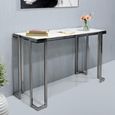 Aamari Console Table - White Marble and Chrome