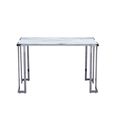 Aamari Console Table - White Marble and Chrome