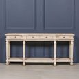 Acacia Wood Breakfront Console Table - 4 Drawer - Large