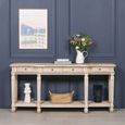 Acacia Wood Breakfront Console Table - 4 Drawer - Large