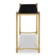 Ackley Console Table - Black Glass - Gold Legs