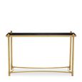 Ackley Console Table - Black Glass - Gold Legs