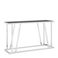 Ackley Console Table - Black Glass - Silver Legs