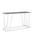 Ackley Console Table - Black Marble - Silver Legs