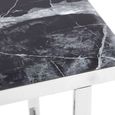 Ackley Console Table - Black Marble - Silver Legs