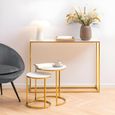 Alisma Console Table - White Marble and Gold Metal