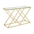 Allure Console Table - Clear Glass - Gold Inverted Prism Base