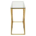 Allure Console Table - Clear Glass - Gold Inverted Prism Base