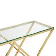 Allure Console Table - Clear Glass - Gold Inverted Prism Base