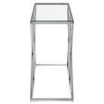 Allure Console Table - Clear Glass - Silver Inverted Prism Base