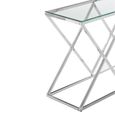 Allure Console Table - Clear Glass - Silver Inverted Prism Base