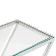Allure Console Table - Clear Glass - Silver Inverted Prism Base