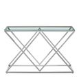 Allure Console Table - Clear Glass - Silver Inverted Prism Base