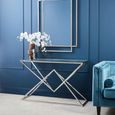 Allure Console Table - Clear Glass - Chrome Corseted Base