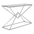 Allure Console Table - Clear Glass - Chrome Corseted Base