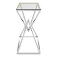 Allure Console Table - Clear Glass - Chrome Corseted Base