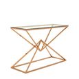Allure Console Table - Clear Glass - Rose Gold Corseted Base