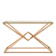 Allure Console Table - Clear Glass - Rose Gold Corseted Base