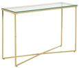 Allure Console Table - Glass - Gold Cross Base