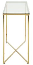 Allure Console Table - Glass - Gold Cross Base