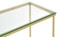 Allure Console Table - Glass - Gold Cross Base