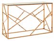 Allure Console Table - Glass - Rose Gold Geometric Base