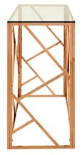 Allure Console Table - Glass - Rose Gold Geometric Base