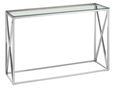 Allure Console Table - Glass - Silver Cross Base