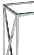 Allure Console Table - Glass - Silver Cross Base