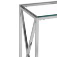 Allure Console Table - Glass - Silver Cross Base