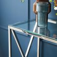 Allure Console Table - Glass - Silver Cross Base