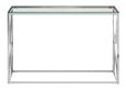 Allure Console Table - Glass - Silver Cross Base