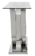 Allure Console Table - Glass - Silver Curved Base