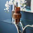 Allure Console Table - Glass - Silver Curved Base