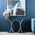 Allure Console Table - Glass - Silver Curved Base