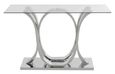 Allure Console Table - Glass - Silver Curved Base