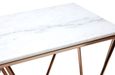 Allure Console Table - White Faux Marble - Champagne Gold Base