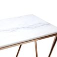 Allure Console Table - White Faux Marble - Champagne Gold Base